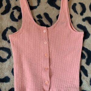 Heart Hips Light Pink Textured Tank Top